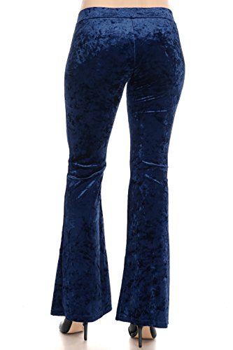 women's navy blue velvet pants