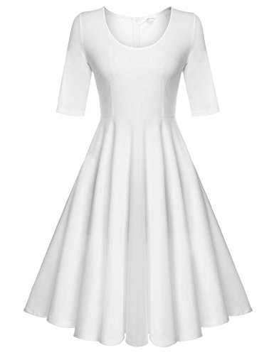 white dress below knee length