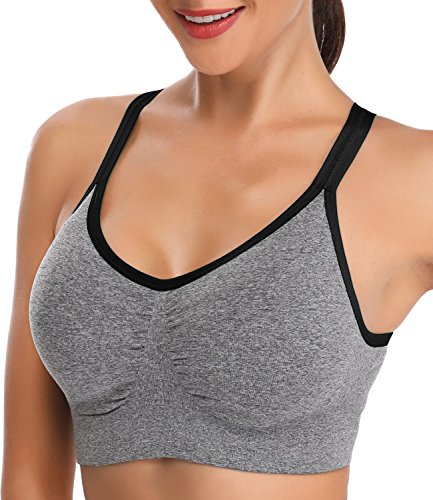 Brlido Sports Bra For Women Medium Support Cross Back Yoga Bras W