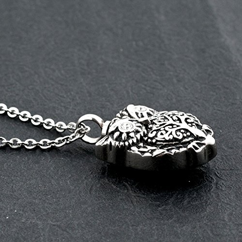 New Owl Crystal Cremation Urn Keepsake Ashes Silver Memorial Necklace